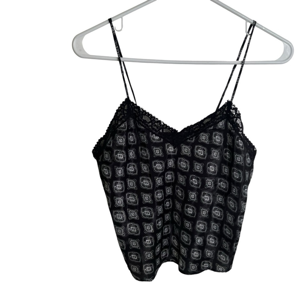Vintage Victoria's Secret Gold Label Womens Size Small Camisole Black White Lace